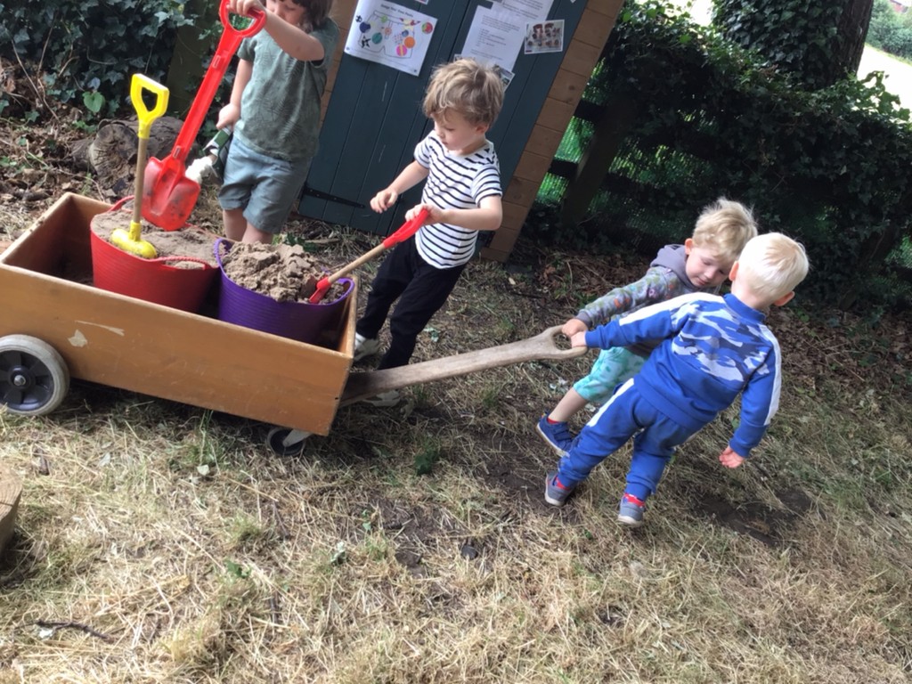 Children playing outdoors at Bishopthorpe Playgroup